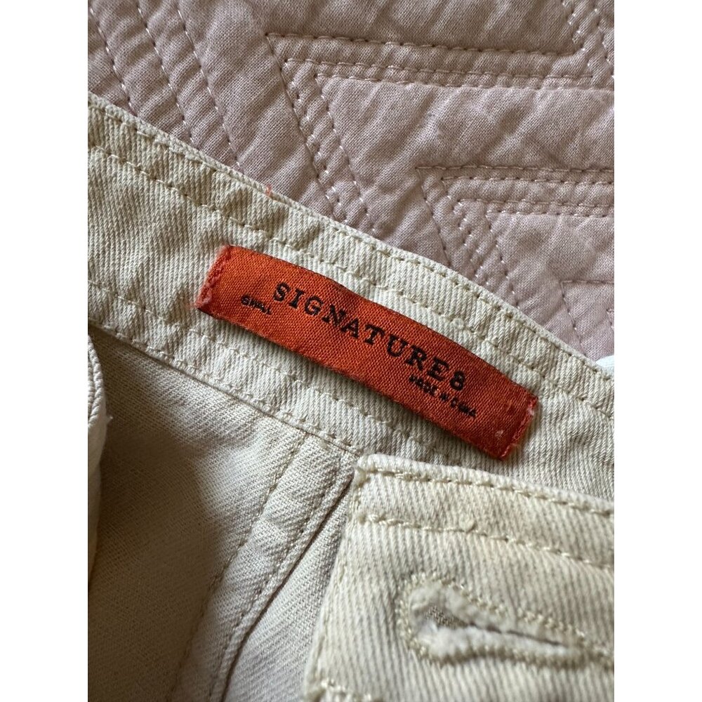 Ladies Signature 8 beige cargo jeans and Zara ribbed L/S crop top SMALL - Picture 3 of 9
